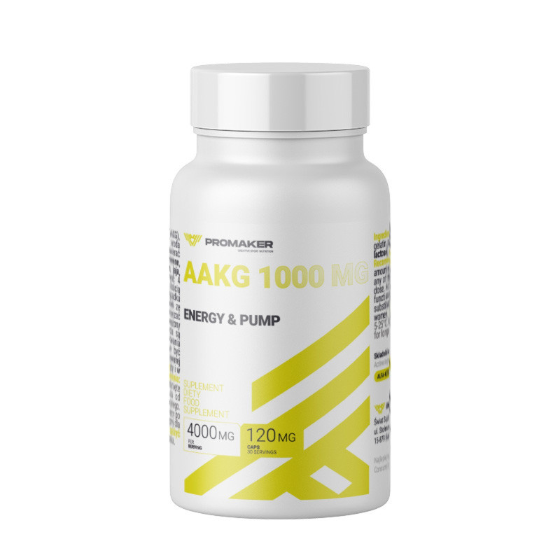 Promaker AAKG 1000mg 120 kaps. - Pompa Mięśniowa | Biotechsklep.pl