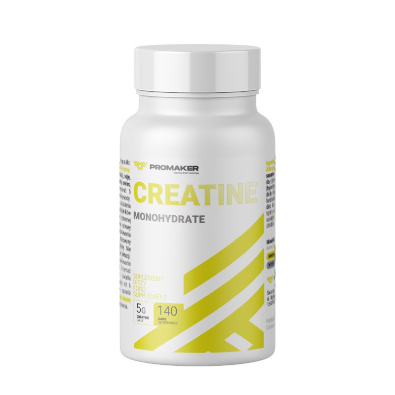 Promaker Creatine Monohydrat 140 kaps - Kreatyna na siłę i masę