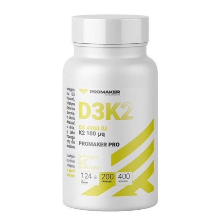 Promaker D3 + K2 MK7 200 kaps - Witamina D3 i K2 dla zdrowych kości i odporności