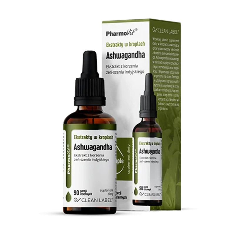 Pharmovit Ashwagandha w Kroplach 30ml - Adaptogen na Stres i Energię