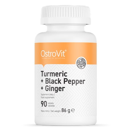 Suplement prozdrowotny - Ostrovit Turmeric + Black Pepper + Ginger 90tab
