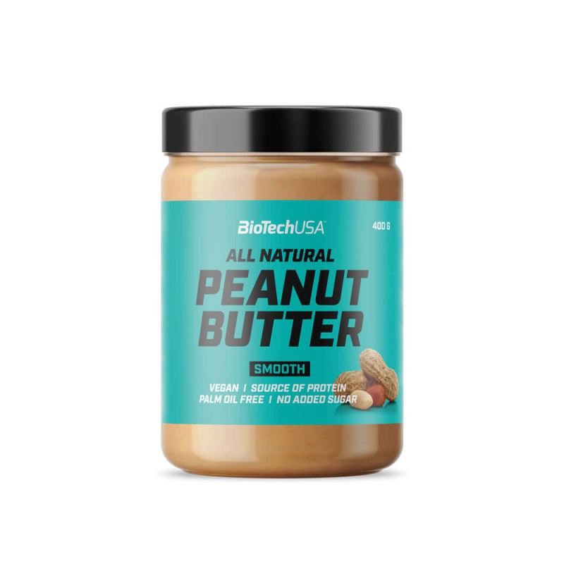 Biotech All Natural Peanut Butter 400 g Crunchy/Smooth - Biotechsklep