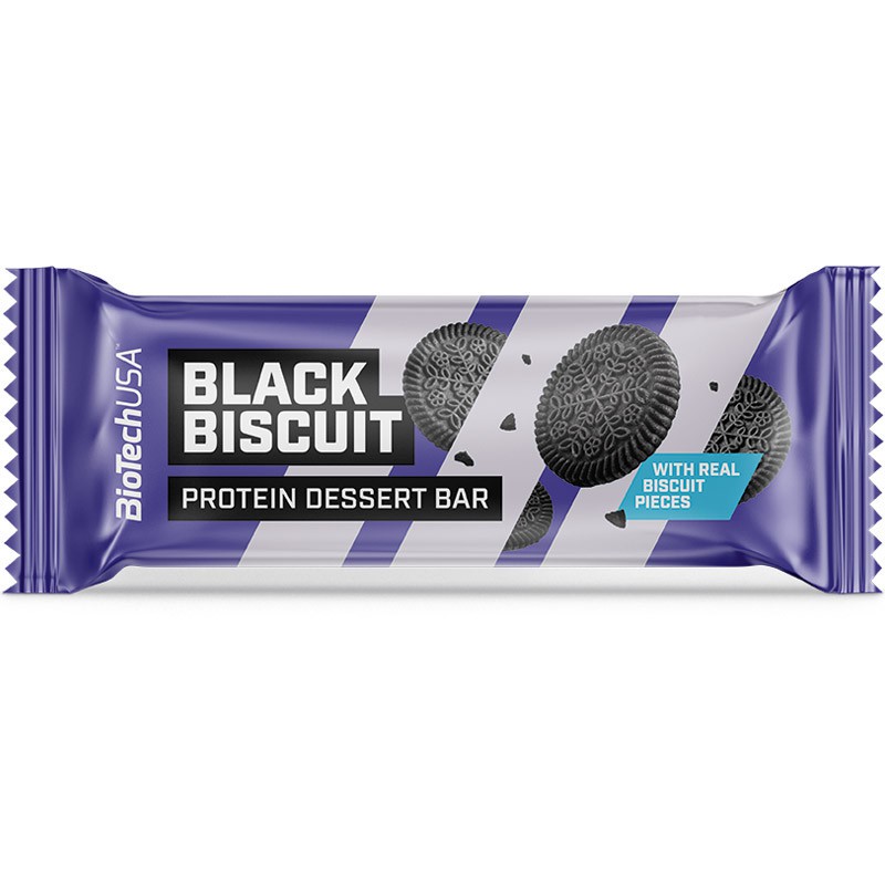 BioTech Protein Dessert Bar 50g Black Biscuit - Sklep BiotechSklep