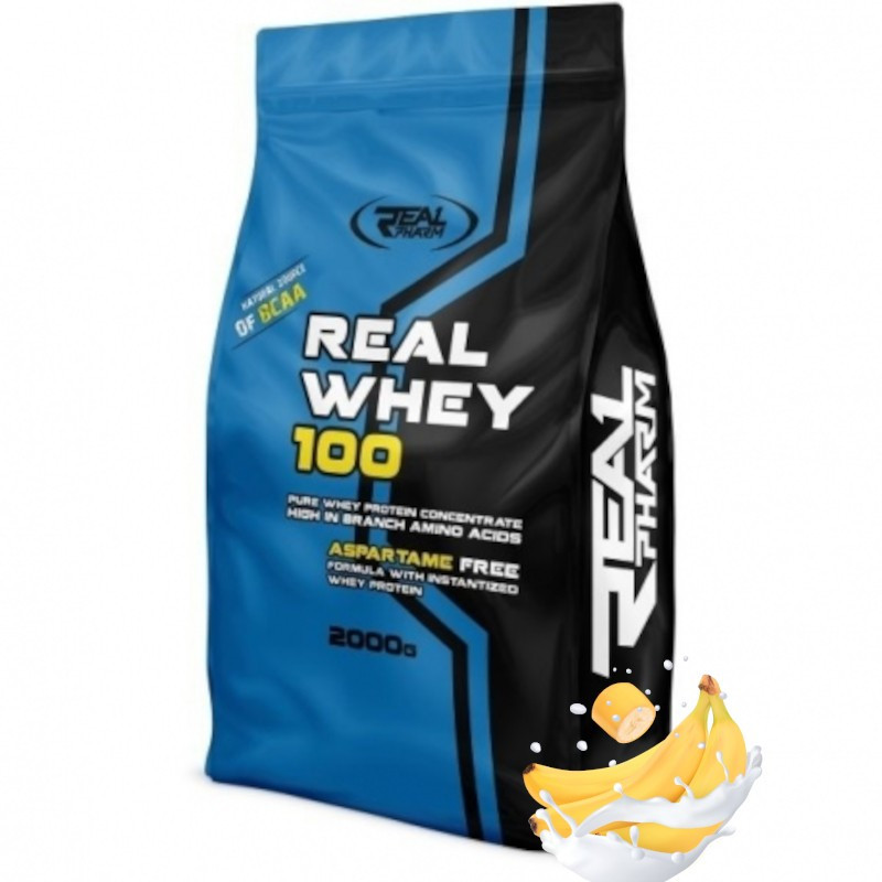 Real Pharm Whey 100 2000g - Koncentrat Białka Serwatkowego WPC