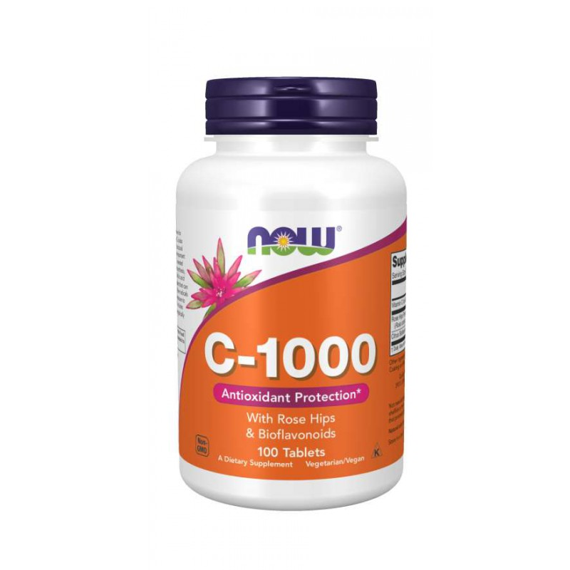 NOW Foods Vitamin C-1000 Bioflavonoids 100tab - Witamina C, Odporność, Energia