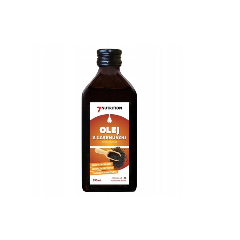 7Nutrition Olej z Czarnuszki 250ml - Zdrowy Tłuszcz, Odporność, Alergie