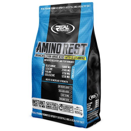 Real Pharm Amino Rest 1000g - Aminokwasy BCAA, Glutamina, Regeneracja