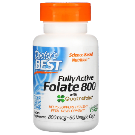 Doctor's Best Fully Active Folate 800mcg - Kwas Foliowy dla Ciężarnych