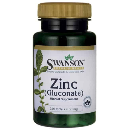 Swanson Zinc Gluconate 30mg 250tab - Cynk na odporność