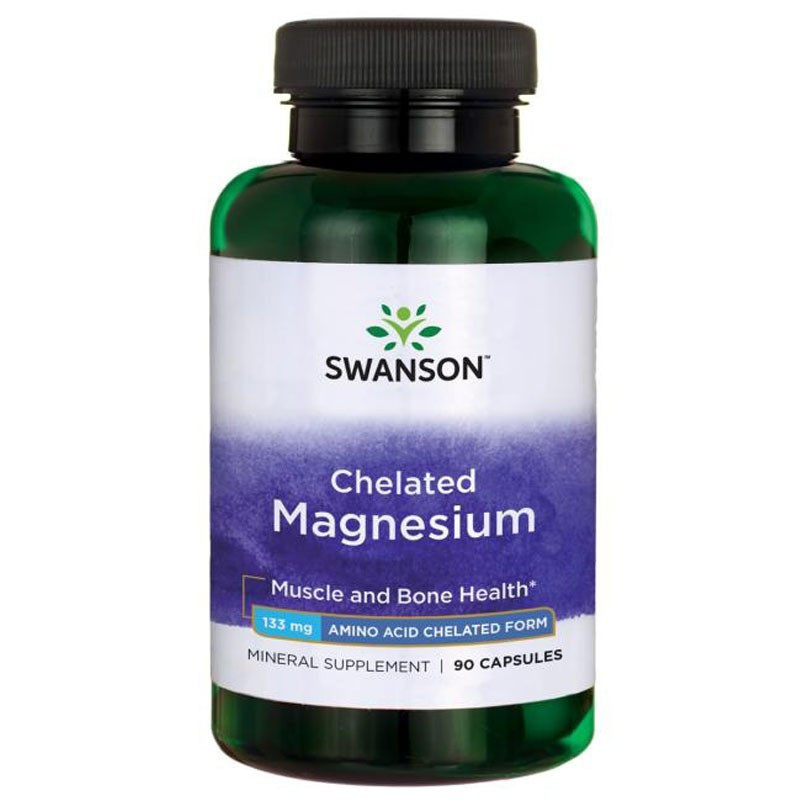 Swanson Chelated Magnesium 133mg 90 kaps - Chelat Magnezu