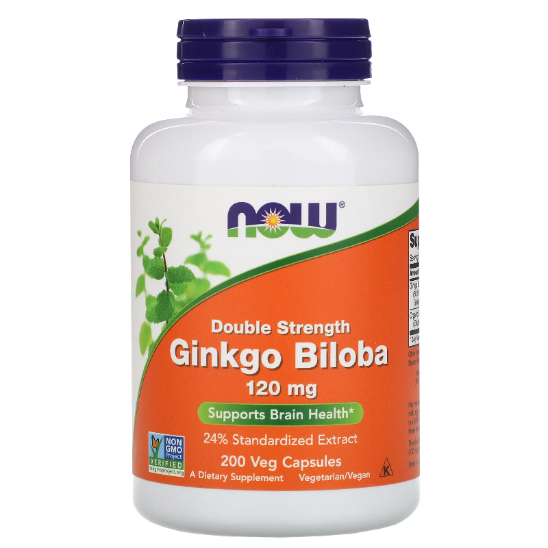 NOW Foods Ginkgo Biloba 120mg 200 kaps - Pamięć i Koncentracja