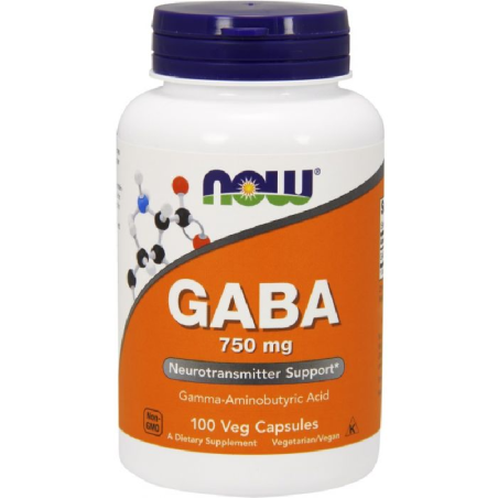 NOW Foods GABA 750mg - Tabletki na Sen i Stres