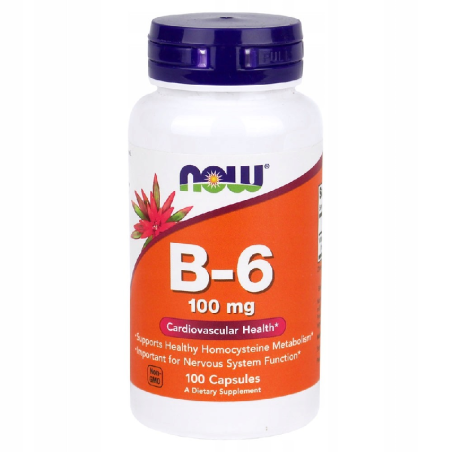 Now Foods Witamina B6 100mg 100kaps - Witamina B Complex