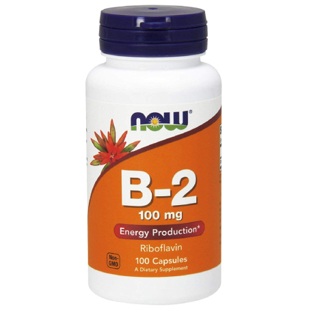 NOW Foods Witamina B2 100mg 100kaps - Ryboflawina na energię i wzrok